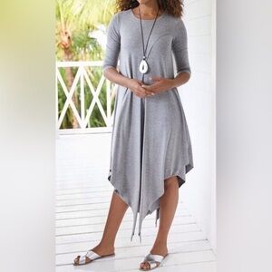 Soft Surroundings Alexandra jersey knit layered dress asymmetrical hem Size M